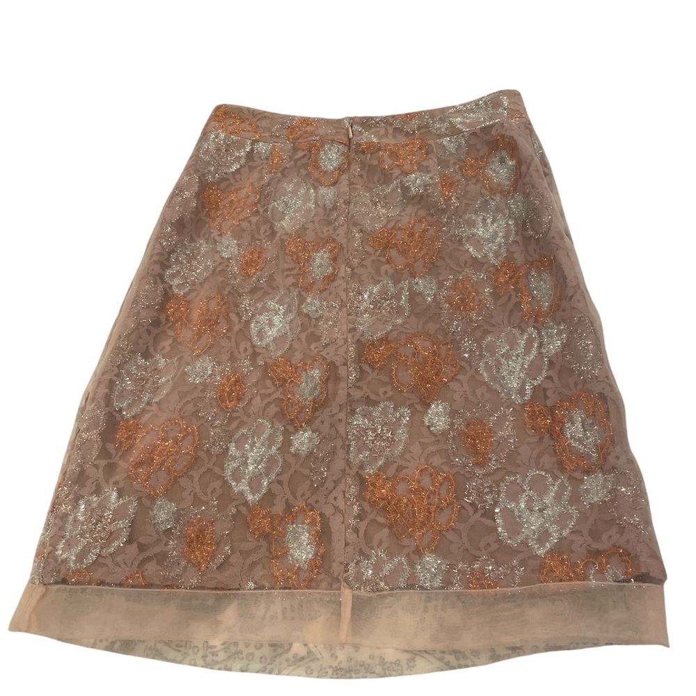 Topshop Women’s Lace Tuelle Metallic Skirt Size 4